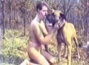 His beautiful behind fucked by a sexy dog