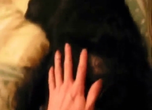 Dog's pussy gets fingered real hard here